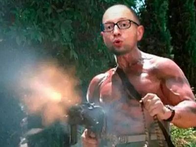 Боевик Яценюк (фотоколлаж). Источник - http://24tv.ua/ Боевик Яценюк (фотоколлаж). Источник - http://24tv.ua/